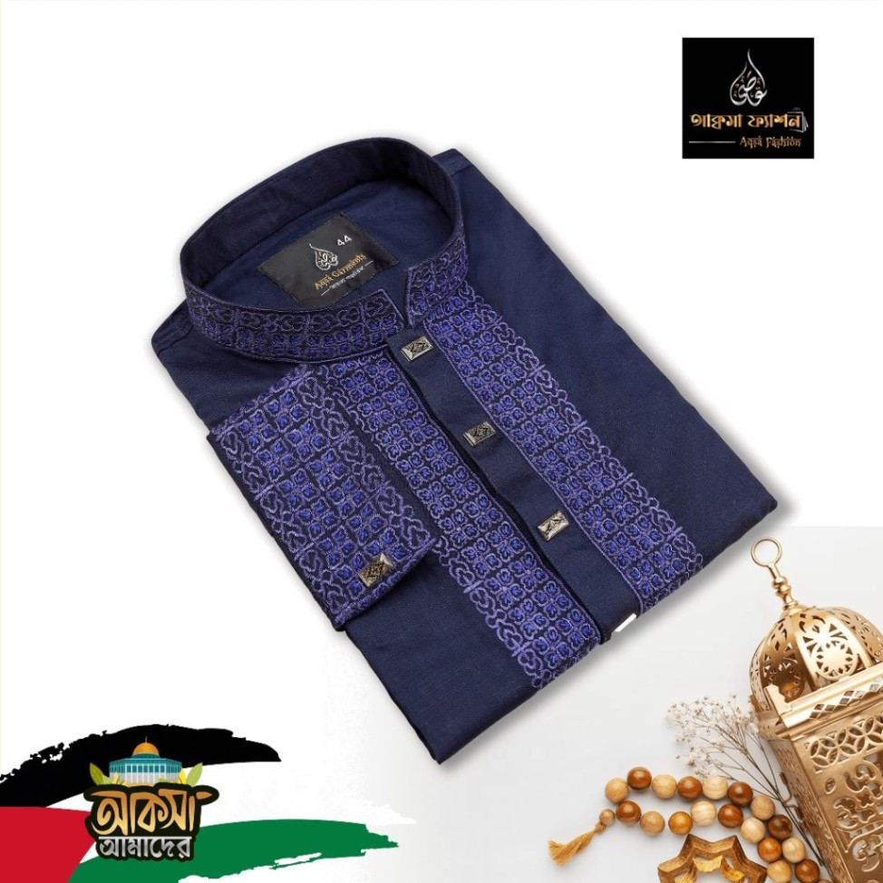 Fashionable Embroidered Cotton Panjabi