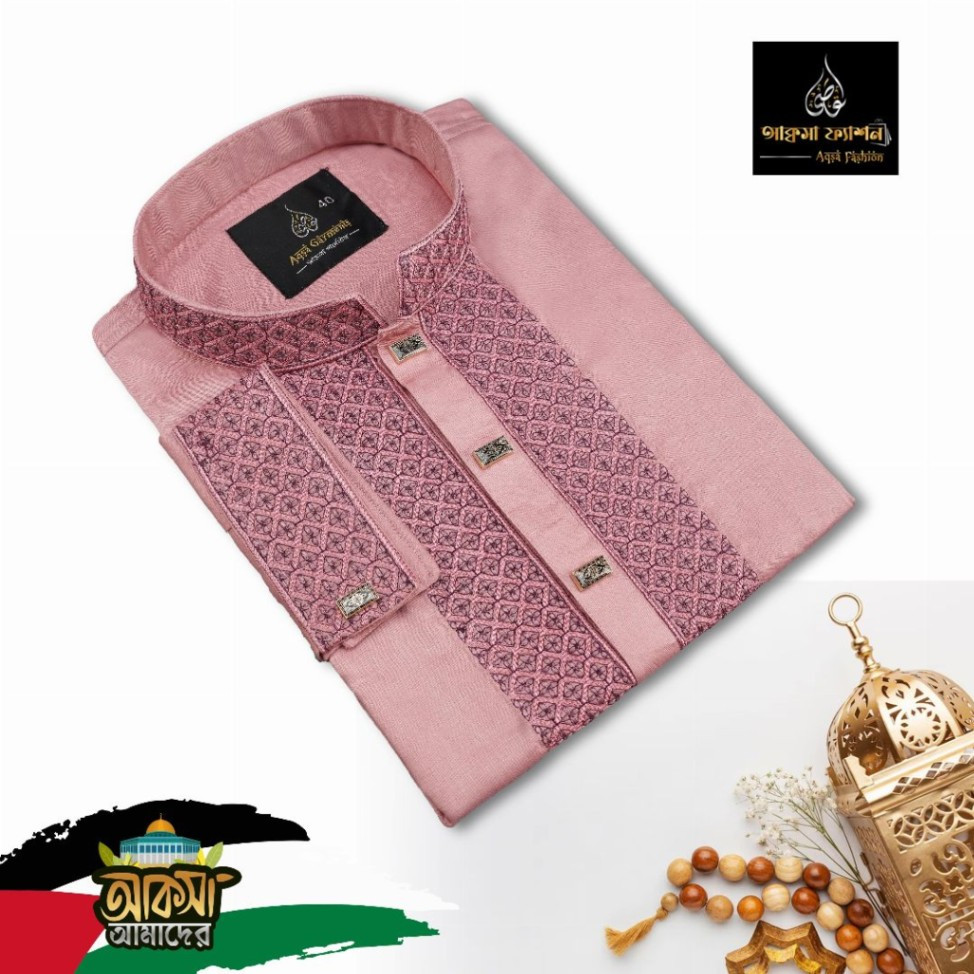 Fashionable Embroidered Cotton Panjabi