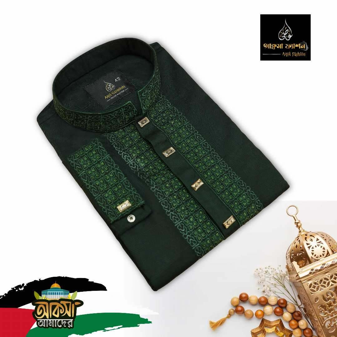 Fashionable Embroidered Cotton Panjabi