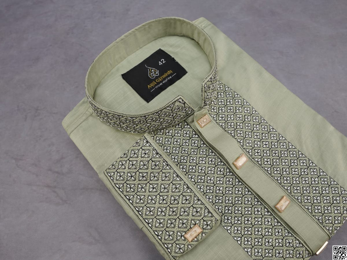 Premium Embroidered Cotton Panjabi