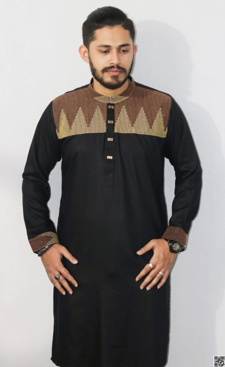 Fashionable Embroidered Cotton Panjabi